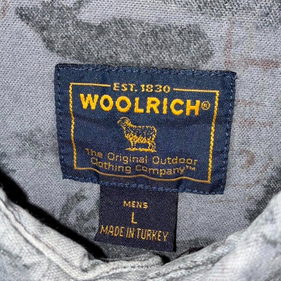 Grey Fleece Cropped Woolrich Button Up - Picture 3 of 5